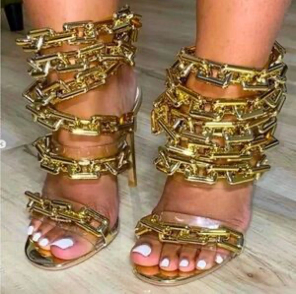 All Tied Up Chain Heels