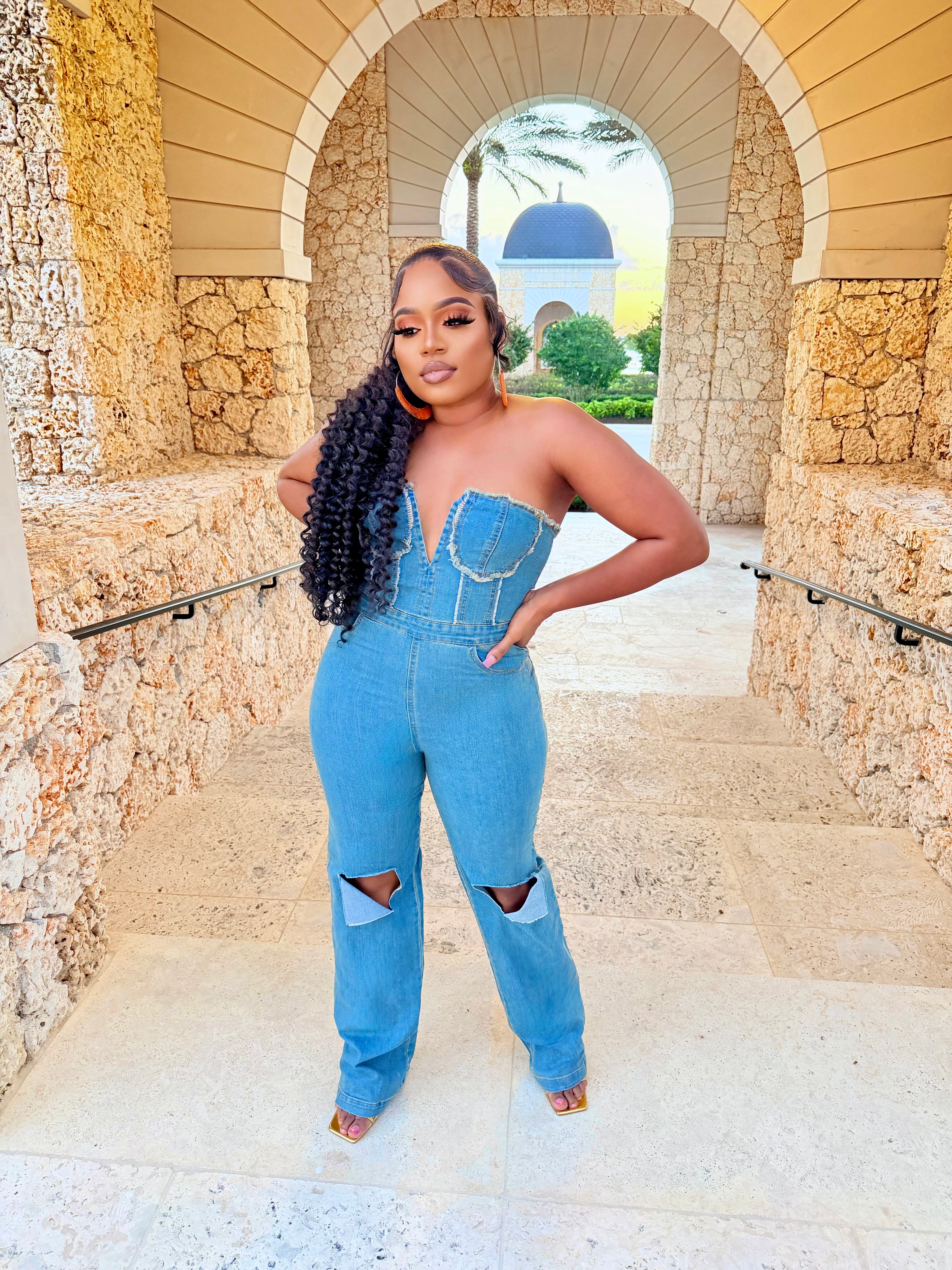 Caught In Denim Jumpsuit