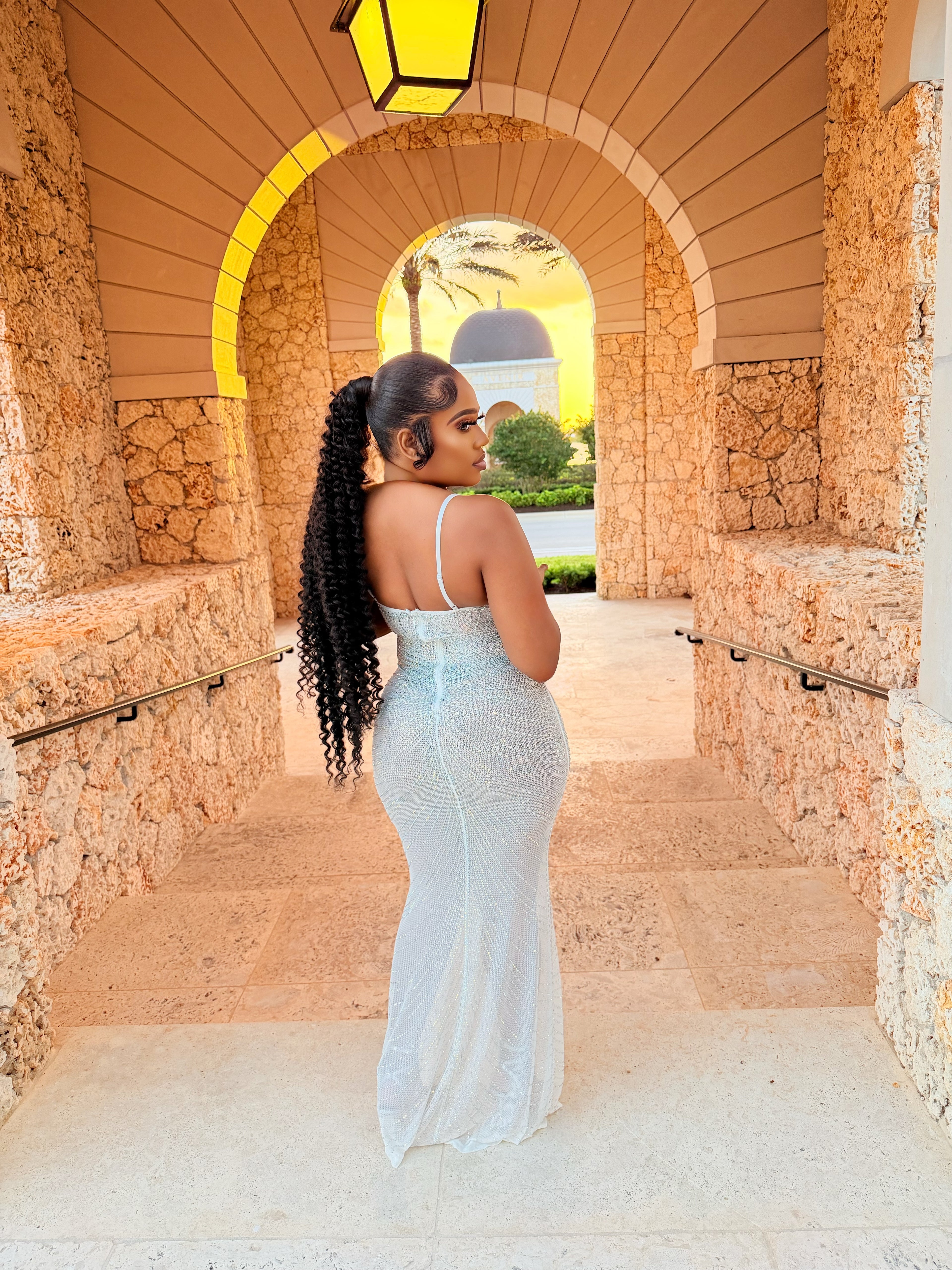 Effortless Confidence Diamanté Sheer Maxi Dress