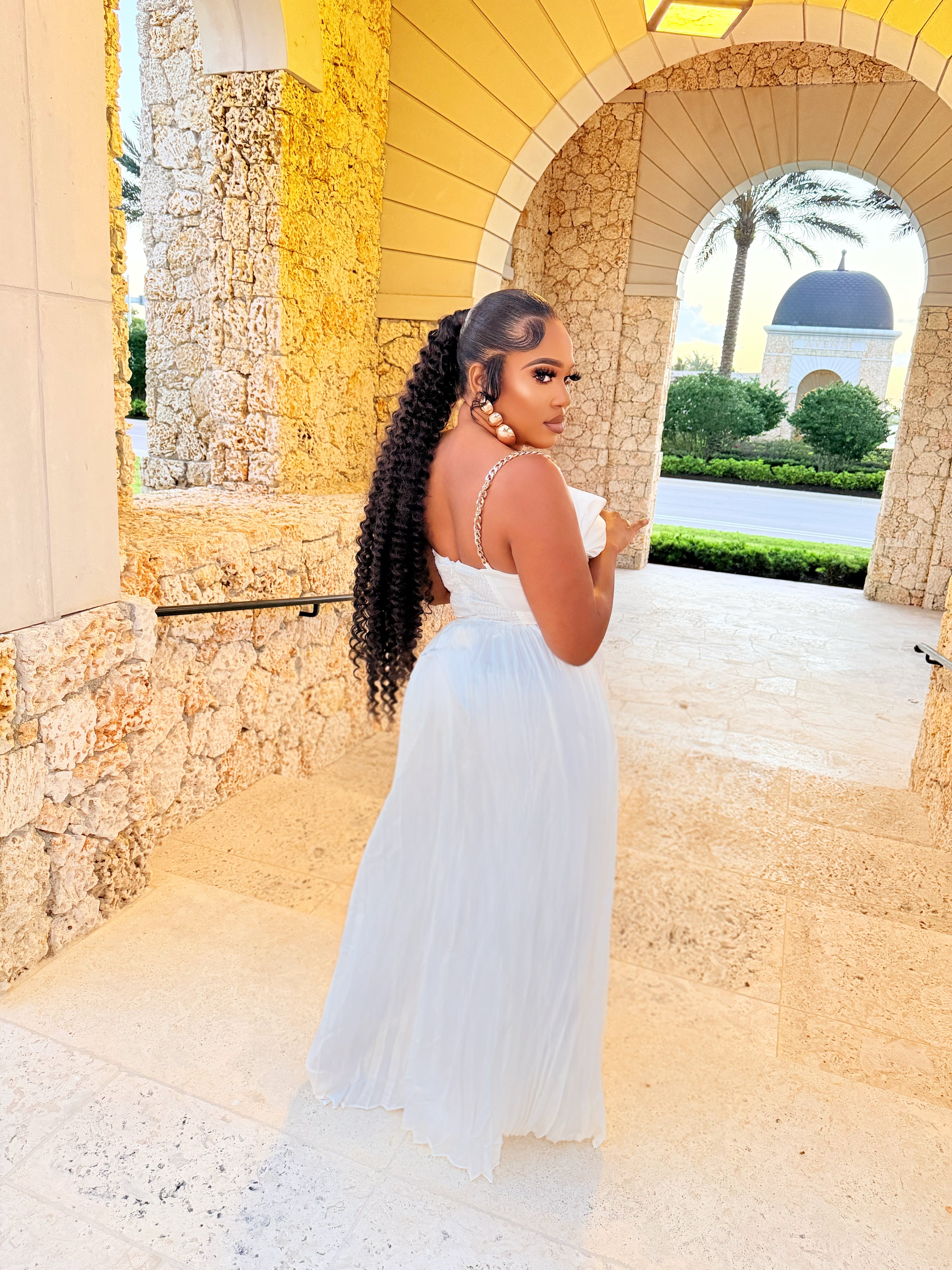 Glam Doll Pleated Jumpsuit